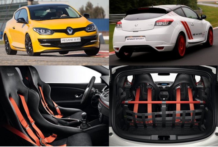 Megane RS Trophy-R почти на центнер легче обычного Trophy. Из салона вытряхнули задние сиденья, а…