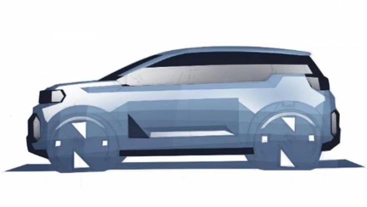 Скетч дизайна новой Dacia Spring