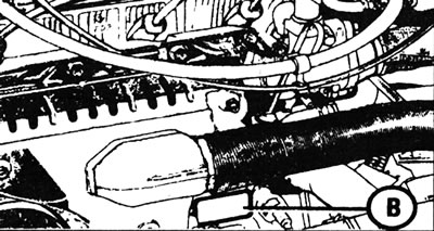 Месцазнаходжанне пласціны з нумарам рухавіка (У) - Е-серыя (1171 см³ і 1390 см³)