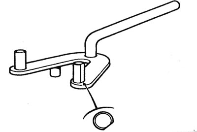 6.2. Прылада Renault для фіксацыі зорачкі распредвала.