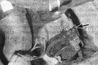 10.4. Шматкантактны злучальнік дапаможнай вадзяной помпы (адзначаны стрэлкай).