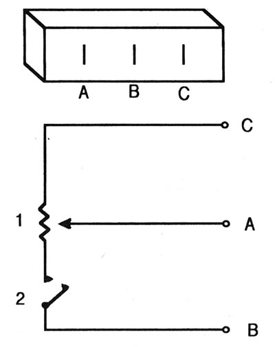 10.5. Абазначэнне клем датчыка ўзроўню паліва (датчык у вертыкальным становішчы) і схема ўнутраных…