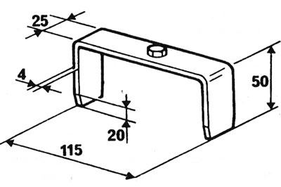 9.11a. Dimensions of the tool for unscrewing the ring nut (in mm).