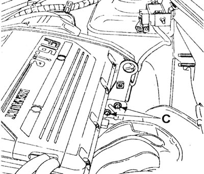 8.31. Ніты мацавання шчытка паліўнага шланга (З) - рухавік F7P (з 16 клапанамі).
