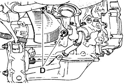 8.34. Ніты мацавання цеплаізаляцыйнага шчытка выхлапной сістэмы (D) - рухавік F7Р (з 16 клапанамі).