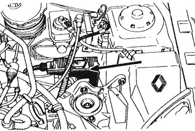 9.1. Месцазнаходжанне электроннага блока кіравання аўтаматычнай трансмісіі (адзначаны стрэлкай).