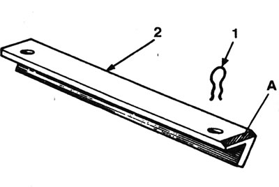 9.13. Мантажная пласціна калодак (2) са сточаным краем (скос А) і яе спружынны клямар (1) - суппорт…