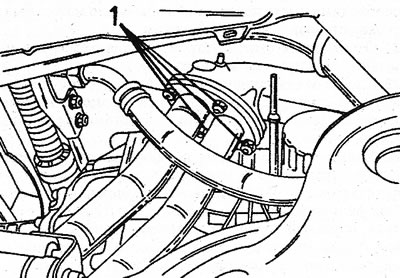 1.12 Чатыры гайкі (1) мацавання фланца выпускной трубы да калектара