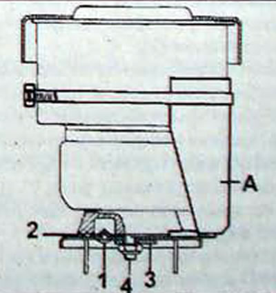Fig. 11.10. Centering of air springs:A - device Sus. 1193; 1 - two holes; 2 - lock washer; 3 -…