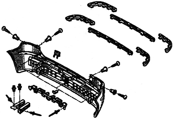 Компоненты заднего бампера (хетчбек)