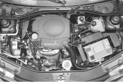 1. Остановите двигатель.