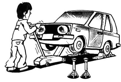 Prije podizanja automobila dizalicom potrebno je ispod kotača staviti klinove ili ih na neki drugi…