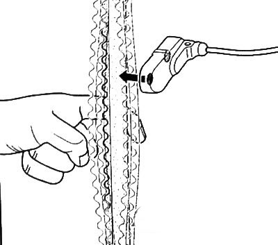 3. Пальцем заставив приводной ремень вибрировать, измерить частоту колебаний.
