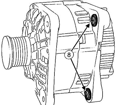Как снять генератор на рено Removal and installation of the generator, K9K engine (diesel 1.5 l) (Renault Lo