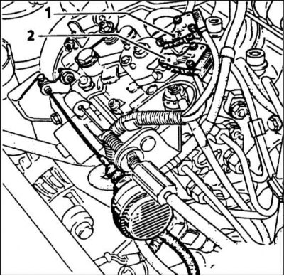 В - Рычаг акселератора; Y - Щуп; 1 - Микровыключатель; 2 - Разъем; 3 - Винт регулировки замедления;…