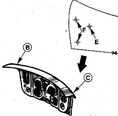 15.2 Просверлите отверстия в крышке багажника, если установлена новая крышка