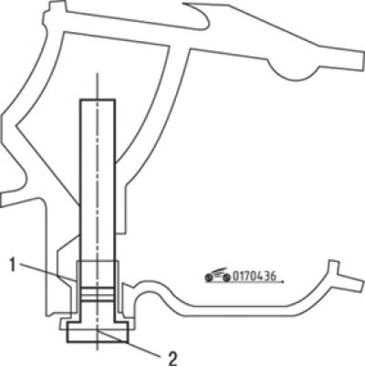 Мал. 4.36. Блок зліўной і мерных коркаў у разрэзе: 1 – зліўны корак; 2 – мерны корак