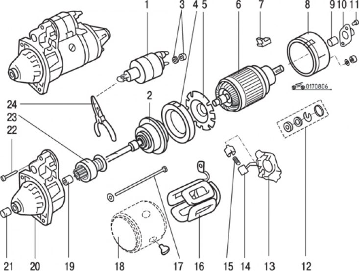 Где находится стартер на рено симбол Replacement of starter brushes (Renault Symbol 1, 1999-2008, petrol) - "Electric
