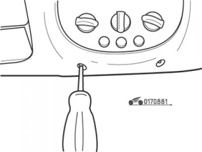 Fig. 8.81. Heating and ventilation control panel mounting screws