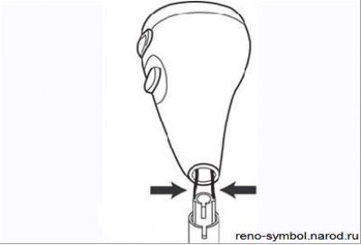 Рисунок 4.45. Рукоятка рычага селектора (стрелками указаны провода, которые должны быть уложены в…