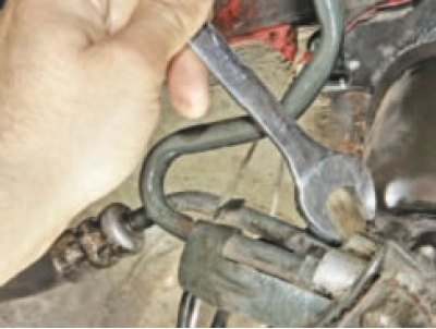 disconnect the low and high pressure lines from the steering gear housing (taking measures to…