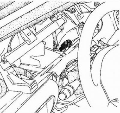 15. Отсоедините разъем рулевой колонки.