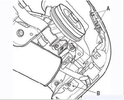 Малюнак 9.13. Мацаванне задняга бампера: А - балты бакавога мацавання; У - балты ніжняга мацавання